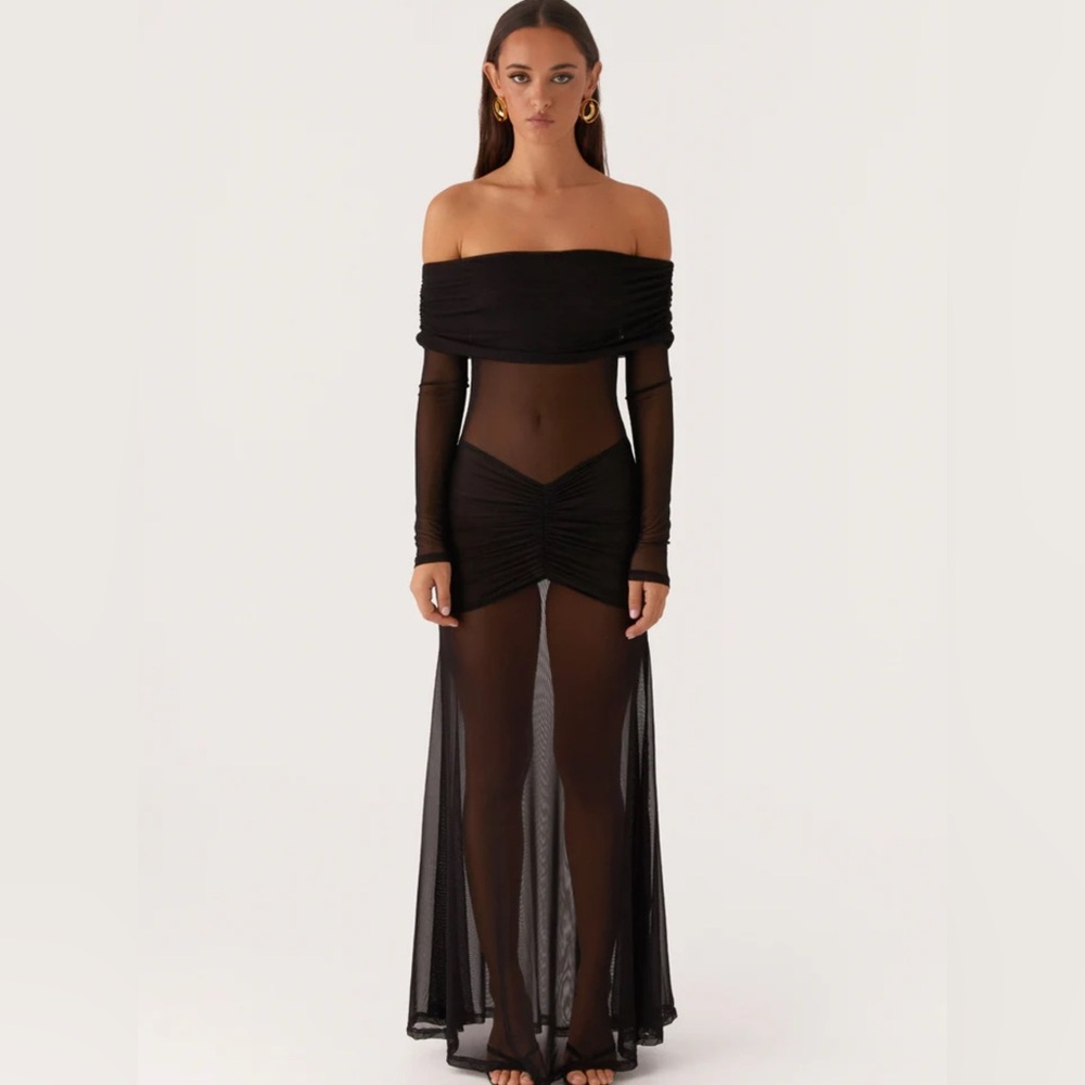 Peopermayo Off Shoulder Black Dress